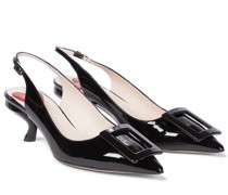 Slingback-Pumps Virgule aus Leder