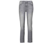 7 For All Mankind Mid-Rise Cropped Jeans The Straight