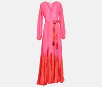 Bedrucktes Maxikleid aus Seide