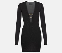 Louisa Ballou Verziertes Minikleid mit V-Ausschnitt