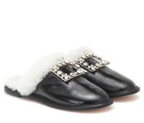 Roger Vivier Slippers Hotel Vivier aus Leder