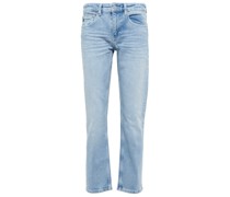 AG Jeans Mid-Rise Cropped Jeans Girlfriend