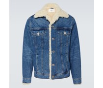 Ami Paris Jeansjacke mit Faux Shearling