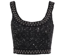 Giambattista Valli Verziertes Cropped-Top aus Tweed