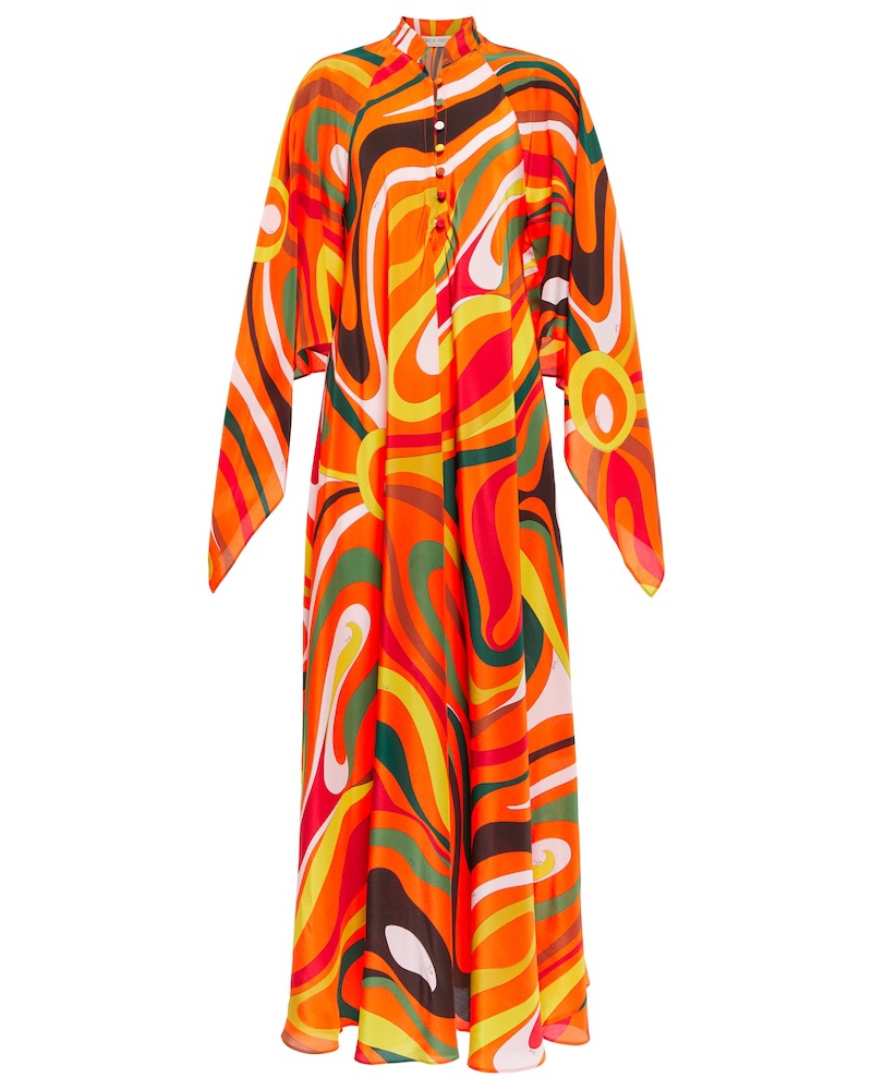 Emilio Pucci Damen Pucci Bedrucktes Maxikleid aus Seide