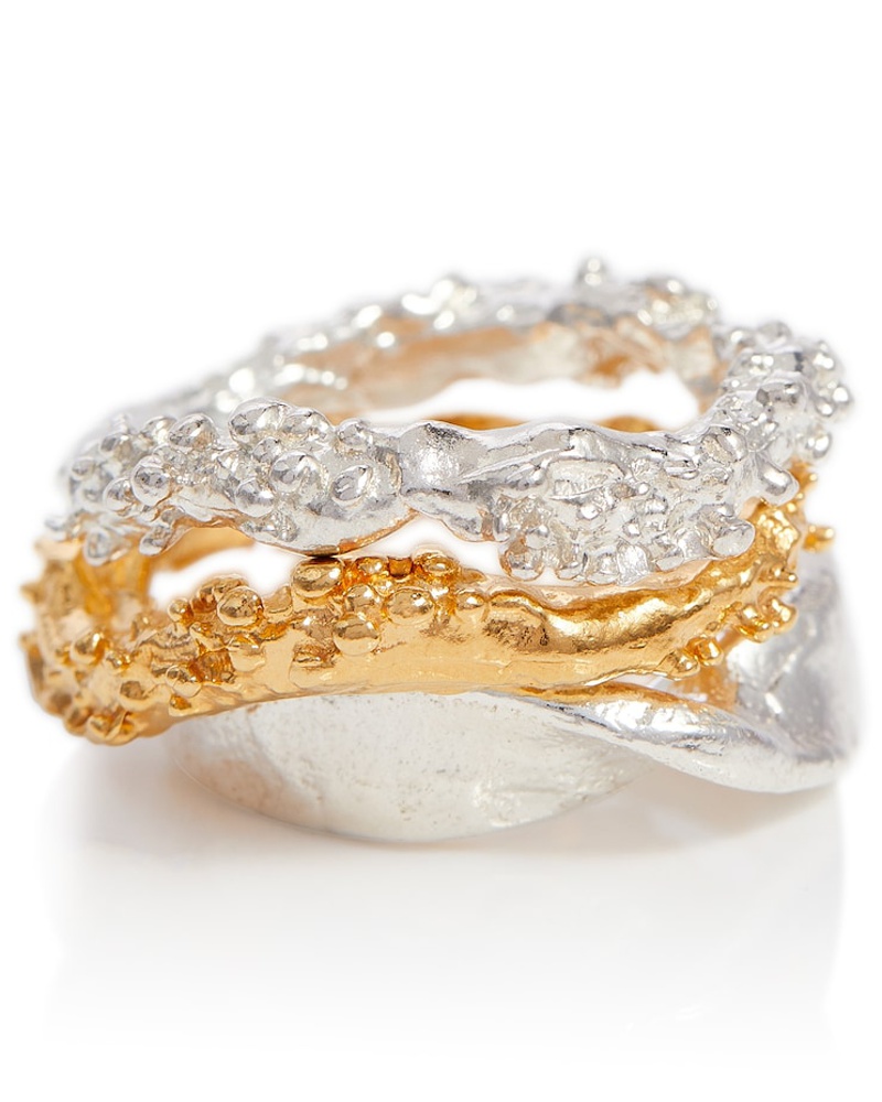 Alighieri Ring The Inferno aus 9kt Gelbgold mit Diamanten in Mettallic Damen Schmuck Ringe 