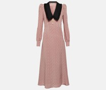 Alessandra Rich Bedrucktes Midikleid aus Seide