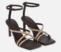 Brunello Cucinelli Verzierte Sandalen aus Leder