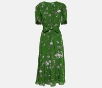 Bedrucktes Midikleid aus Crepe