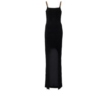 Geripptes Maxikleid aus Samt