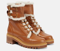 See By Chloe Schnuerstiefel Mallory aus Leder mit Shearling