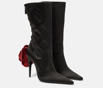 Verzierte Ankle Boots aus Satin