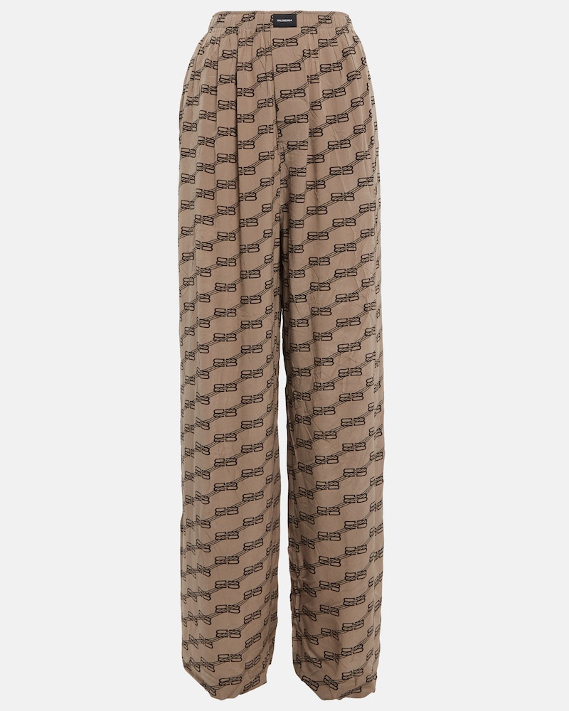 Balenciaga Damen Balenciaga High-Rise-Hose aus Seide Balenciaga Damen Balenciaga High-Rise-Hose aus Seide