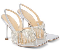 Verzierte Zehensandalen aus Leder