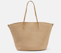 Shopper Medium aus Raffiabast mit Leder