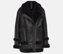 Lederjacke mit Shearling