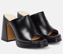 Souliers Martinez Plateau-Pantoletten Alba aus Leder
