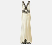 SIR Slipdress aus Seide mit Spitze