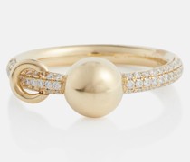 Rainbow K Ring Piercing aus 14kt Gelbgold mit Diamanten
