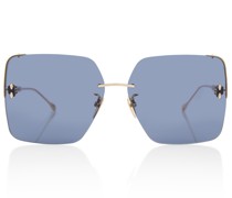 Oversize-Sonnenbrille aus Metall