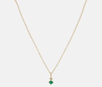 Choker Tiny Emerald Goddess aus 14kt Gelbgold mit Diamanten und Smaragden
