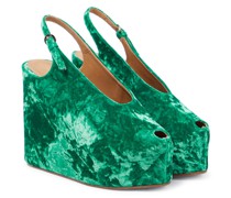 Dries Van Noten Slingback-Plateausandalen aus Samt