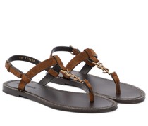 Saint Laurent Zehensandalen Cassandra aus Veloursleder