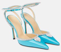 Mach & Mach Verzierte Pumps Crystal Heart aus Satin