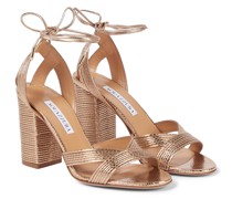Aquazzura Sandalen Ari 85 aus Metallic-Leder