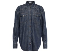 Brunello Cucinelli Verziertes Jeanshemd