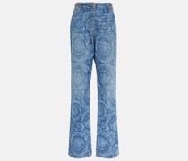 High-Rise Straight Jeans Barocco