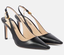 Slingback-Pumps aus Leder