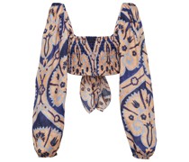Cropped-Top Filles De Joie aus Leinen
