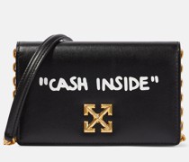 Off-White Bedruckte Schultertasche Jitney aus Leder