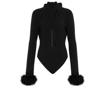 Magda Butrym Body mit Cut-out und Federn