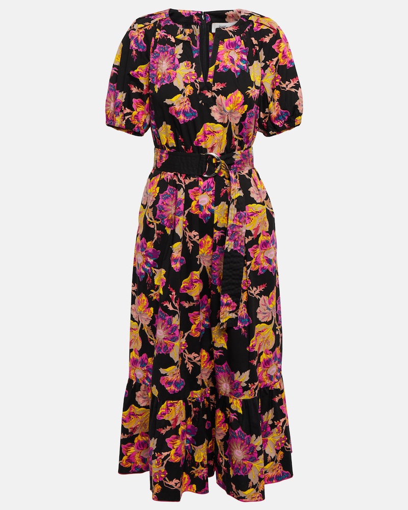 Diane von Furstenberg Damen Diane von Furstenberg Midikleid Lindy aus Baumwolle