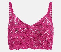 Anna Kosturova Cropped-Top Bianca aus Haekelstrick