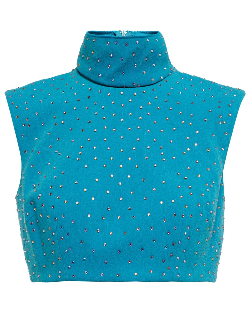 Alex Perry Damen Alex Perry Cropped-Top Henley aus Crepe