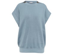 Brunello Cucinelli Verziertes Top aus Baumwolle