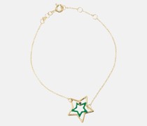 Armband Estrella aus 9kt Gelbgold und Emaille mit Saphir