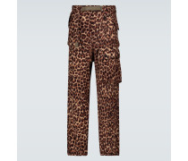Sacai Cargohose Leopard Shrivel aus Wolle