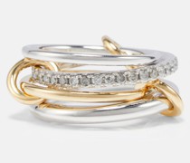 Ring Nimbus SG Gris aus 18kt Gelbgold und Sterlingsilber mit Diamanten