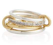 Ring Nimbus aus 18kt Gelbgold und Sterlingsilber mit Diamanten