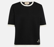 Gucci T-Shirt Double G aus Woll-Pique