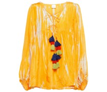 Bedrucktes Top aus Seide