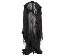 Balenciaga Robe mit Rueschen aus Georgette