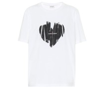 Saint Laurent Bedrucktes T-Shirt aus Baumwolle