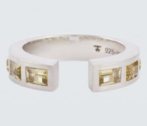 Tom Wood Ring Gate aus Sterlingsilber mit Olivenquarz