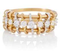 Ring Penelope aus 18kt Gelbgold und Platin mit Diamanten