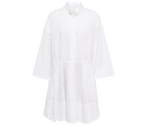 Plissee-Minikleid aus Baumwolle und Hanf